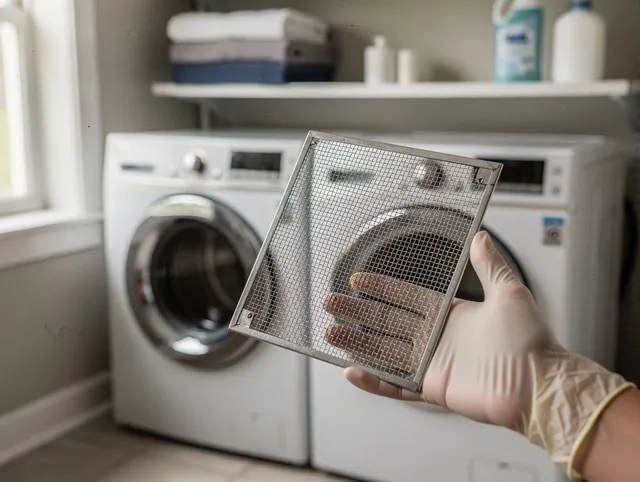 Dublin Dryer Vent Cleaning specialist performing detailed lint trap cleaning service in Dublin